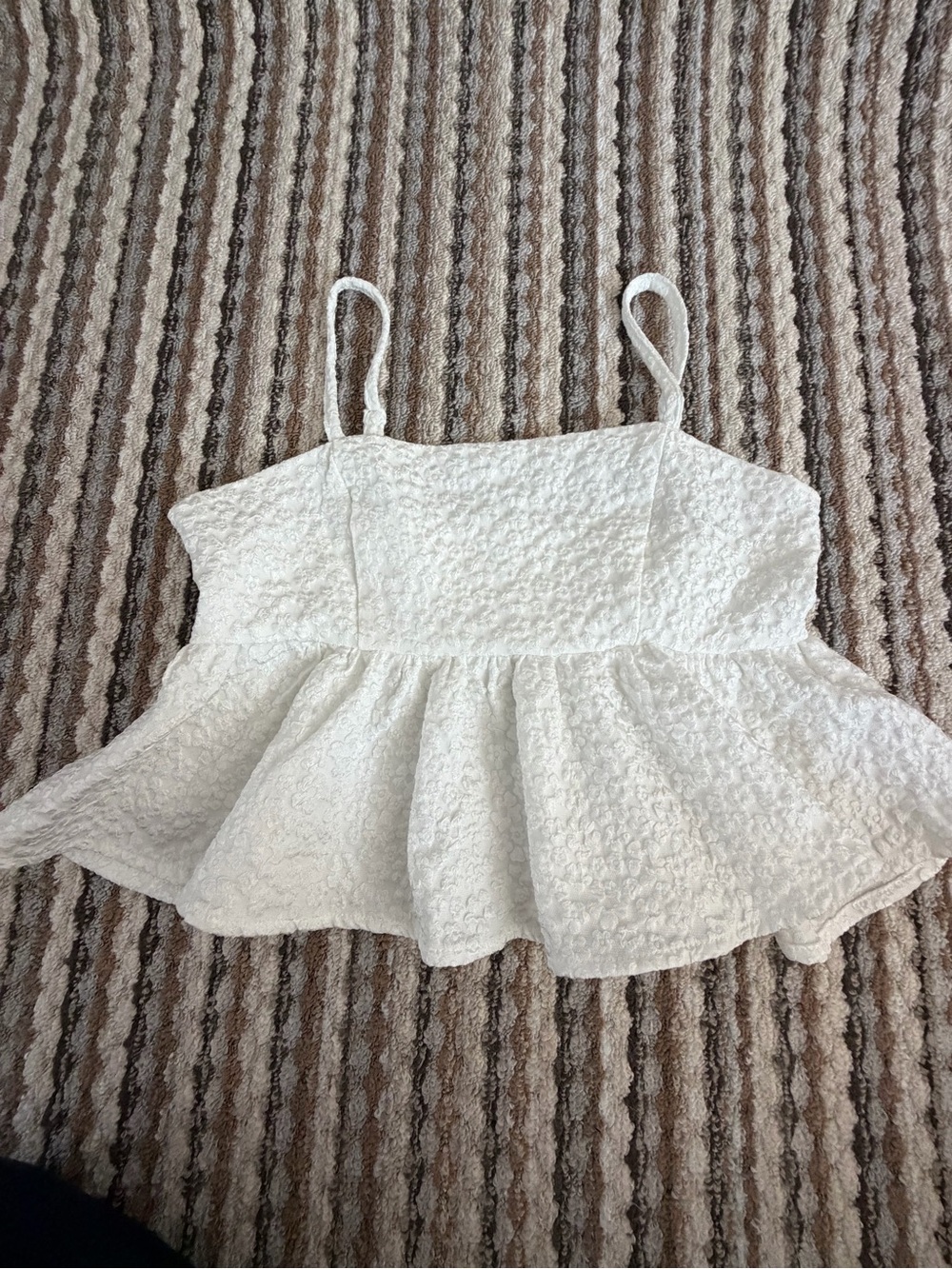 & Other Stories White Lace Peplum Cami